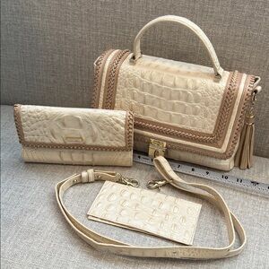 Rare! Brahmin | Sunglow Danielle Handbag + Cordelia Checkbook Wallet